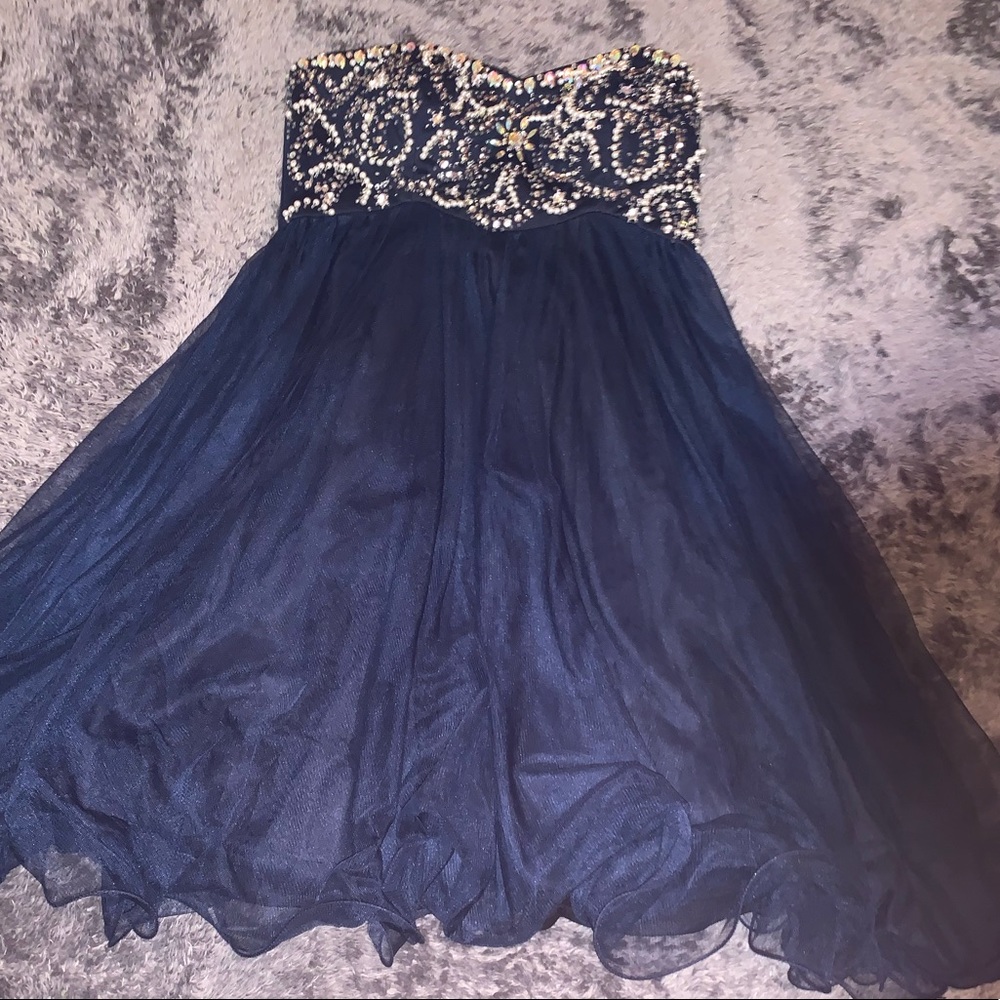Navy Formal Homecoming Dress